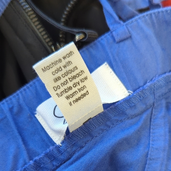 01451 Japna Ruffle V Neck Cropped Top Blue Size Medium bohemian cottagecore - Picture 6 of 6